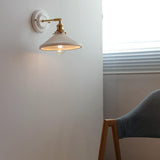 Vintage Japanese Ceramic Brass 1-Light Wall Light