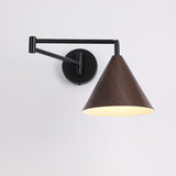 Nordic Wood Cone 1-Light Swing Arm Wall Sconce