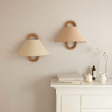 Modern Solid Wood & Fabric Pleated Wall Sconce Light 1-light