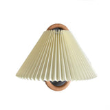 Modern Solid Wood & Fabric Pleated Wall Sconce Light 1-light