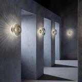 Nordic Vintage Ribbed Glass Round LED Wall Sconce | 1-Light