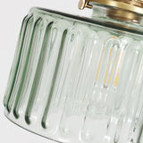 Japanese Brass Glass 1-Light Round Pendant Light