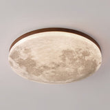 Nordic Wood & Pvc Round LED Flush Mount Ceiling Light 1-light