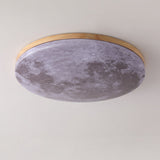 Nordic Wood & Pvc Round LED Flush Mount Ceiling Light 1-light