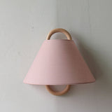 Modern Solid Wood & Fabric Pleated Wall Sconce Light 1-light