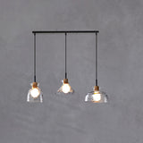 Nordic Rippled Glass and Wood LED Pendant Light | 1-Light