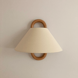 Modern Solid Wood & Fabric Pleated Wall Sconce Light 1-light