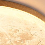 Nordic Wood & Pvc Round LED Flush Mount Ceiling Light 1-light