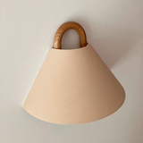 Modern Solid Wood & Fabric Pleated Wall Sconce Light 1-light