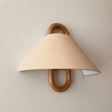 Modern Solid Wood & Fabric Pleated Wall Sconce Light 1-light