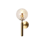 Nordic Brass Glass Globe Wall Sconce LED 1-Light
