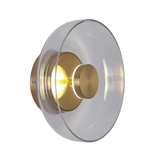 Minimalist Brass & Glass Round Wall Sconce LED 1-Light