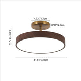 Japanese Wood Round LED Semi-Flush Mount Ceiling Light