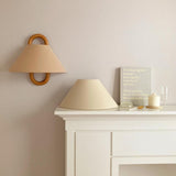 Modern Solid Wood & Fabric Pleated Wall Sconce Light 1-light