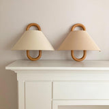 Modern Solid Wood & Fabric Pleated Wall Sconce Light 1-light