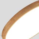 Nordic Solid Wood Round Ultra-thin LED Flush Mount Ceiling 1-Light