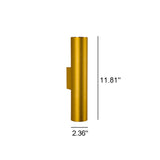 Modern Cylindrical LED 2-Light Wall Sconce