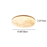 Nordic Wood & Pvc Round LED Flush Mount Ceiling Light 1-light