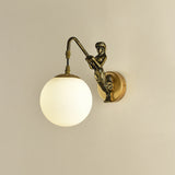 Vintage Glass Globe 1-Light Mermaid Wall Sconce