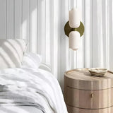 Modern Minimalist Glass Brass Wall Sconce LED 2-Light