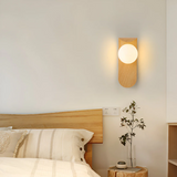 Scandinavian Wood Globe Wall Sconce LED 1-Light