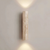 Modern Minimalist Travertine Marble Cylinder Wall Sconce LED 2-Light
