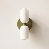 Modern Minimalist Glass Brass Wall Sconce LED 2-Light