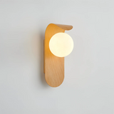Scandinavian Wood Globe Wall Sconce LED 1-Light