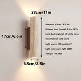 Japandi Travertine Wood Cylinder Wall Sconce LED 1-light