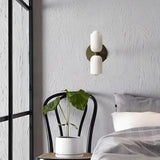 Modern Minimalist Glass Brass Wall Sconce LED 2-Light