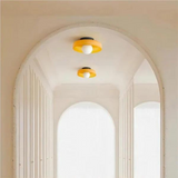 Nordic Glass Olive Disc Wall & Ceiling Light LED 1-light