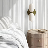 Modern Minimalist Glass Brass Wall Sconce LED 2-Light