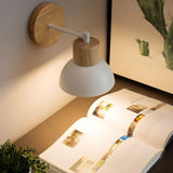 Nordic Wood Japandi Dome Wall Sconce LED 1-Light