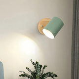Modern Minimalist Wood Cylinder LED Wall Sconce 1-light