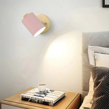 Modern Minimalist Wood Cylinder LED Wall Sconce 1-light