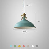 Industrial Colourful Metal Dome Pendant Light LED 1-light
