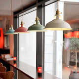 Industrial Colourful Metal Dome Pendant Light LED 1-light