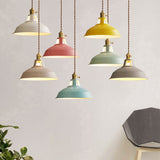 Industrial Colourful Metal Dome Pendant Light LED 1-light