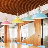 Industrial Colourful Metal Dome Pendant Light LED 1-light