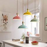 Industrial Colourful Metal Dome Pendant Light LED 1-light