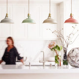 Industrial Colourful Metal Dome Pendant Light LED 1-light