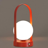 Modern Metal and Glass Globe LED Rechargeable Table Lamp 1-Light