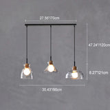 Nordic Rippled Glass and Wood LED Pendant Light | 1-Light