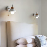 Nordic Wood & Metal Globe Wall Sconce LED 1-light