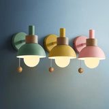 Nordic Wood & Metal Globe Wall Sconce LED 1-light