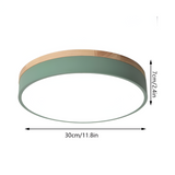 Scandinavian Round Wood Accent LED Ceiling Light