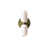 Modern Minimalist Glass Brass Wall Sconce LED 2-Light