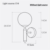 Nordic Brass Glass Globe Wall Sconce LED 1-Light