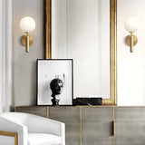 Nordic Brass Glass Globe Wall Sconce LED 1-Light