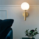 Nordic Brass Glass Globe Wall Sconce LED 1-Light